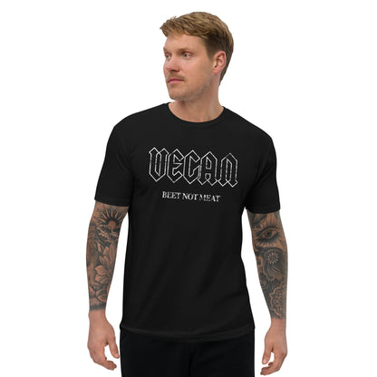 Beet Not Meat Vintage ACDC Back in Black InspiredT-shirt - White Buffalo Vegan Apparel