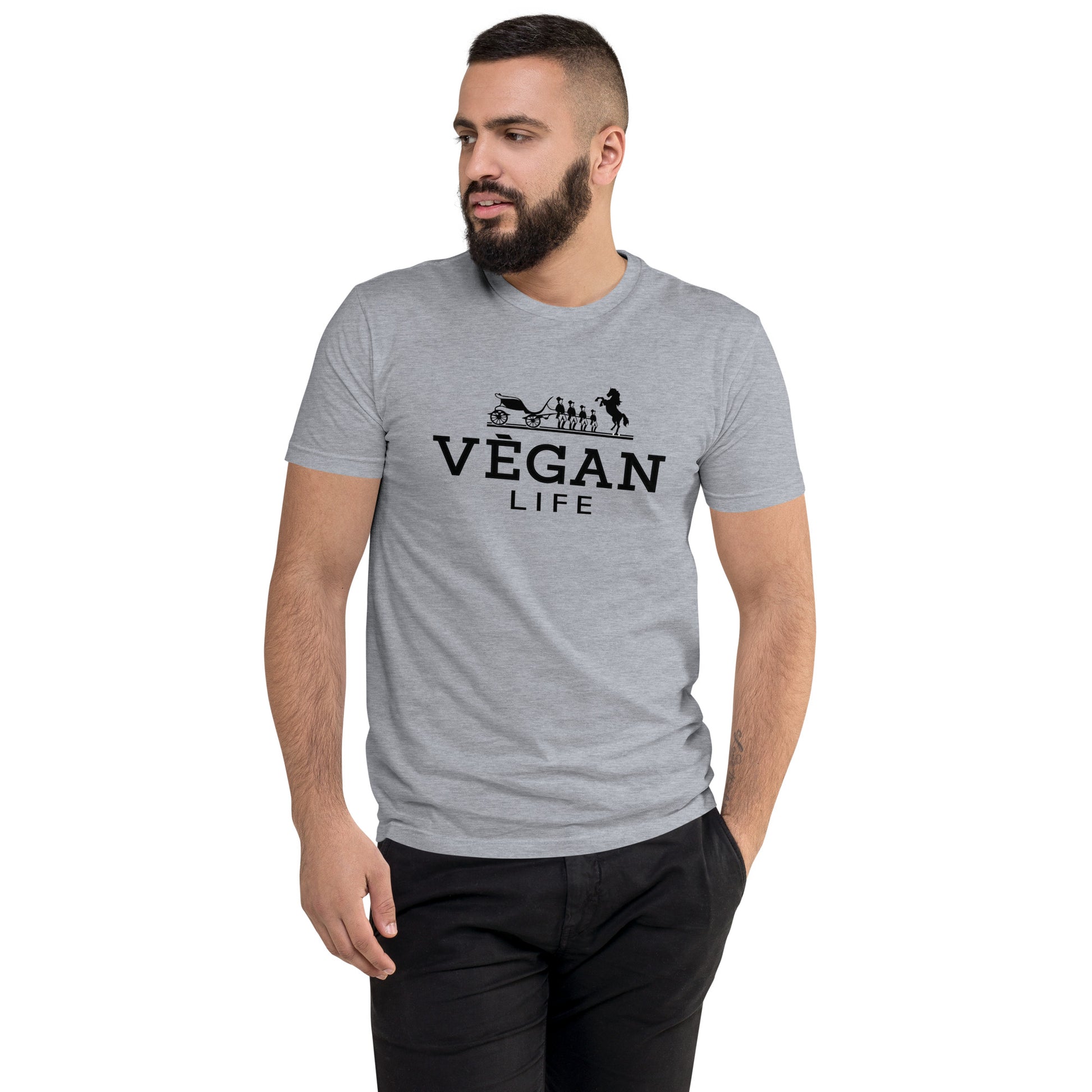 Vegan Life Hermes Inspired Short Sleeve T-shirt - White Buffalo Vegan Apparel