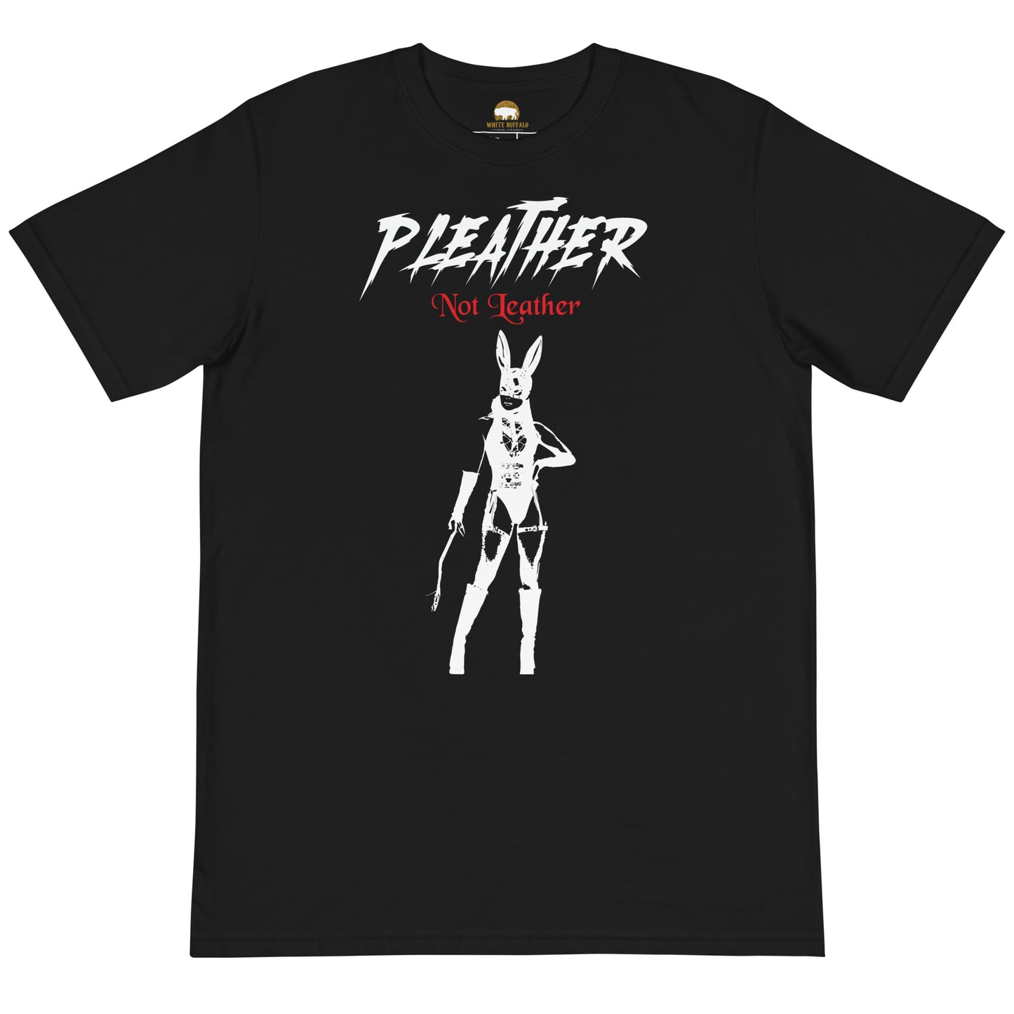 Pleather Not Leather Organic Black T-Shirt Organic T-Shirt