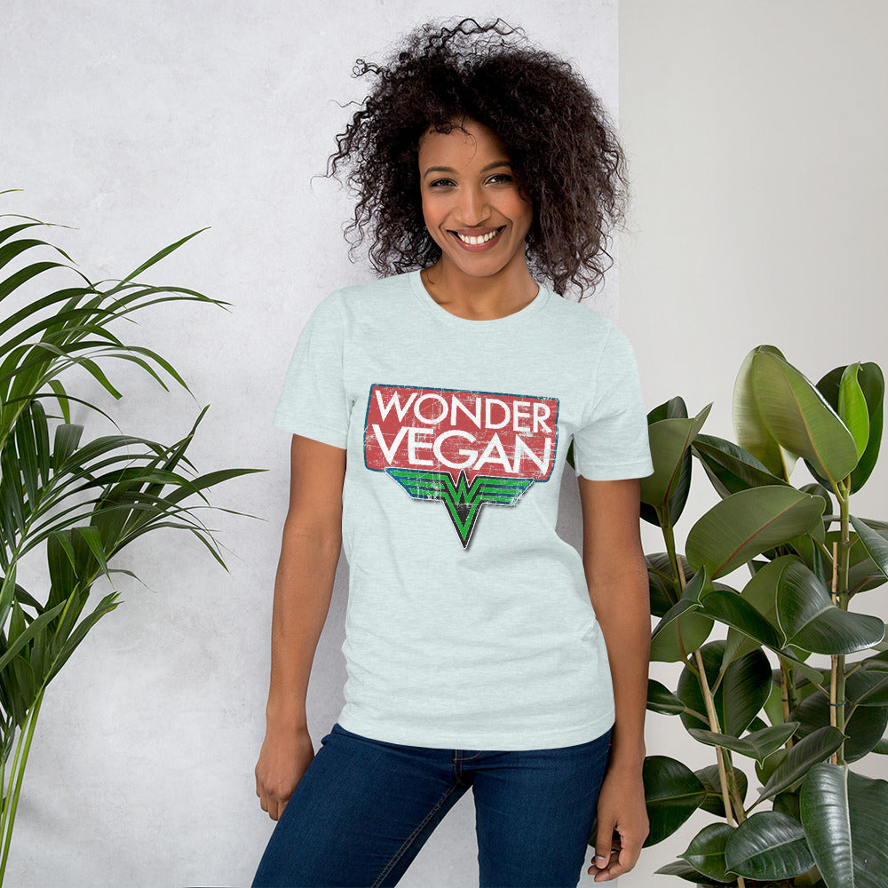 Wonder Vegan Wonder Woman Inspired 70's Logo Unisex t-shirt
