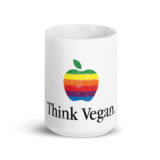 Think Vegan White glossy mug