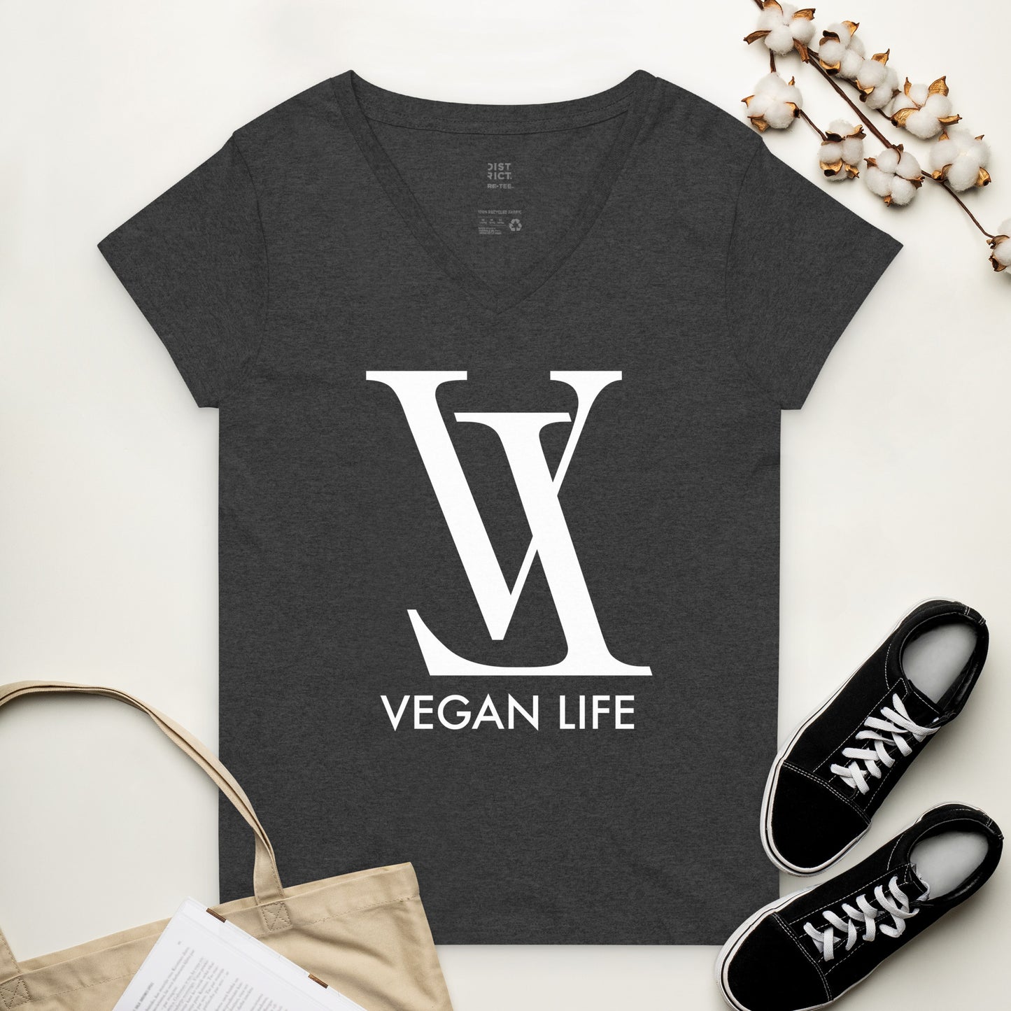 Vegan Life Women’s recycled v-neck t-shirt 